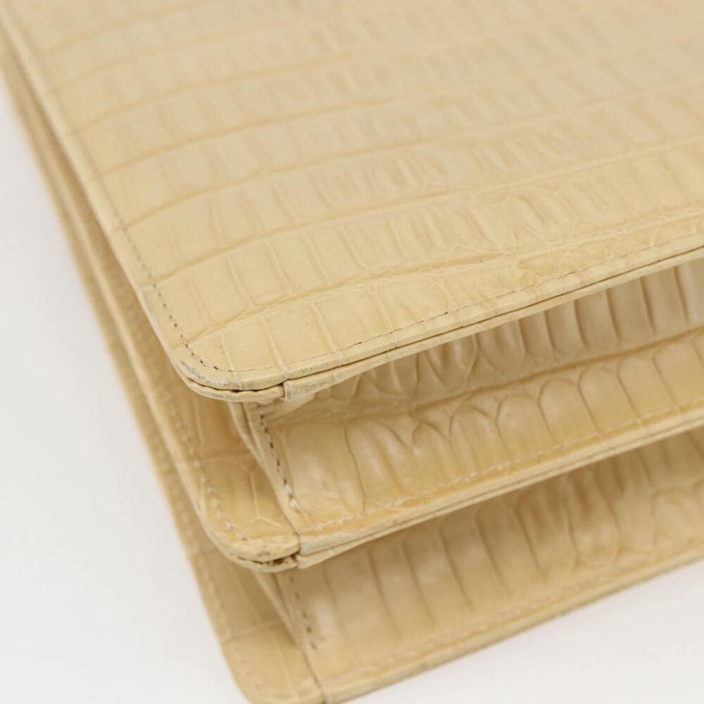 GIVENCHY Hand Bag Embossed leather Beige Gold Auth 160292 - Picture 16 of 16